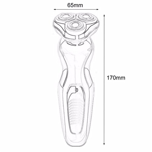 Rechargeable Electric Shaver 4D Triple Floating Blade Heads Shaving Razors Trimmer Barber Machine Blue - Thumbnail 7