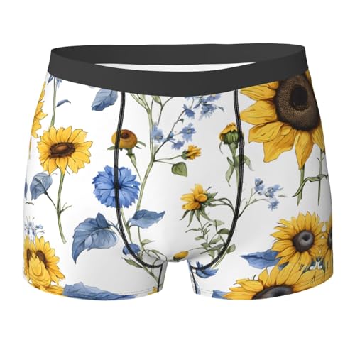 SYHEART Sunflowers Print Men'S Boxer Briefs With Elastic Comfort Fit Design For All-Day Wear
