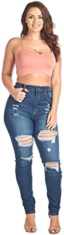 Junior Plus Women's Solid Front Caged Stretchy Bralette Ashrose 2XL-3XL