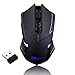   FarSight 2.4G Wireless Gaming Mouse, LED Backlight,2400DPI 5 Adjustable DPI Mice, 6 Programmable Buttons for Gamer PC, Laptop, Notebook, Computer, Macbook,Black 