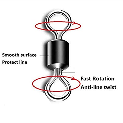 angelwirbel,Angeln Barrel Swivel angelwirbel 210 stücke Hochfester Edelstahl Angeln Rollen Swivel Kugellager Swivel Mit… – Bild 8