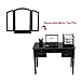 SONGMICS Vanity Set Tri-folding Mirror Make-up Dressing Table Cushioned Stool 5 Drawers Black URDT108B