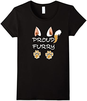 Women's Proud Furry T-shirt for Furry Men and Women Medium Black