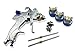 Muzata HVLP Gravity Feed Air Spray Tool 3 Nozzles 1.4mm 1.7mm 2.0mm, 600cc Cup
