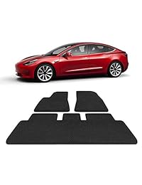 TOPlight Tesla   Juego de 3 alfombrillas impermeables para todo tipo de clima, resistentes, de goma negra, materiales ambientales, alfombras de coche para Tesla modelo 3