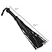 Bekinky Soft Premium Flogger, Heavy Handmade Extra Long Leather Whip with Braided Handle Grip, Black