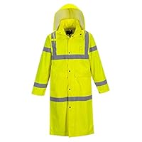 Portwest UH445YERXL Hi-Vis Classic Raincoat 48, X-Large, Yellow