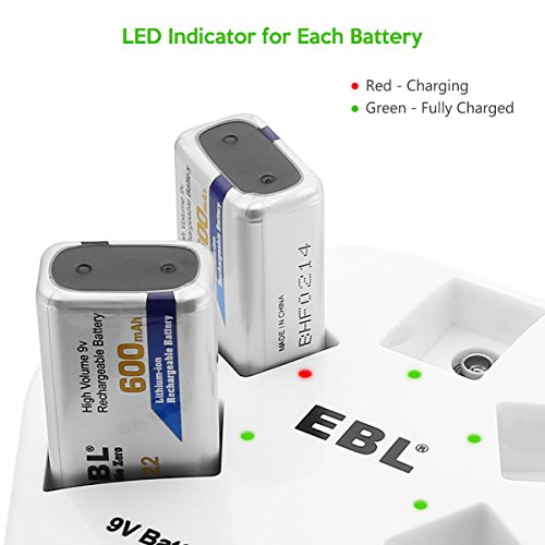 2 EBL+Battery+Charger+Rechargeable+Batteries