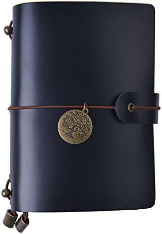 Kinwell Traveling notebook Vintage writing book diary with Refillable booklets 5.1 × 4.1