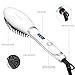 Hair Straightening Brush, Oak Leaf 2-in-1 Ceramic Heating Iron Hair Detangling Straightener Brush Electric Comb, Anti-Scald, White