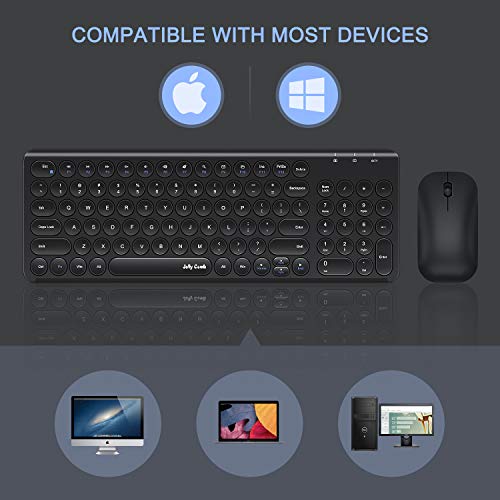 Rechargeable Wireless Keyboard and Mouse, Jelly Comb 2.4GHz Ultra Slim