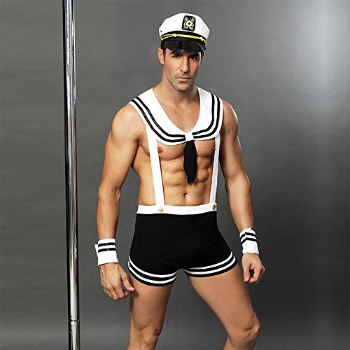 KAKU Men's cosplay sailor costume outfit Sexy police Underwear Lingerie Sailor Costume Pajamas Uniform Suit for Stage Officer accessories Christmas