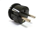 CKITZE BA-4 Grounded European German Schuko Power Plug Adapter Adaptor - American USA to German, France, Russia & more - Excellent Quality , Black or White