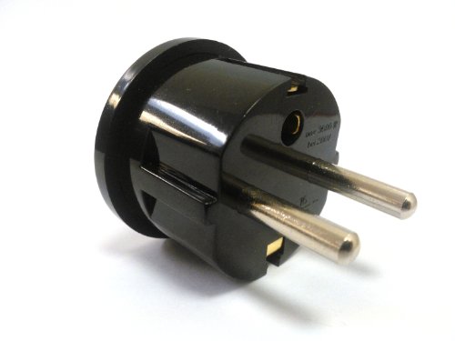 CKITZE BA-4 Grounded European German Schuko Power Plug Adapter Adaptor - American USA to German, France, Russia & more - Excellent Quality , Black or White