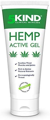 5kind Hemp Active Gel 100ml, High Strength Formula, Natural Hemp Massage Gel for Back Muscles, Feet, Knees, Neck & Shoulders
