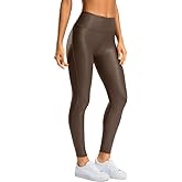 SANTINY Women's Faux Leather Leggings 25''/27''/29''-High Waisted Stretch Leather Pants Pleather Tights for Women