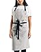 Caldo Cotton Kitchen Apron - Mens and Womens Professional Chef Bib Apron - Adjustable Straps with Pockets and Towel Loop (Grey)