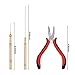 Hair Extension Kit Pliers Pulling Hook Bead Device Tool Kits and 1500 Pieces Silicone Lined Micro Ringsthumb 1