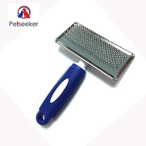 Petseeker Stainless Steel Wire Soft Brush for Dogs Grooming, Dematting Detangling & Deshedding Pin Brush