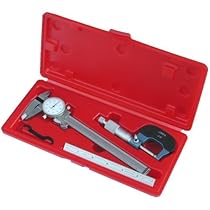 Anytime Tools Professional Machinist Inspection Tool Set: DIAL CALIPER / MICROMETER / Stainless Steel Ruler