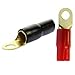 1/0 AWG Gauge Gold Wire Crimp Cable Ring Terminal Red Black Boots 5/16