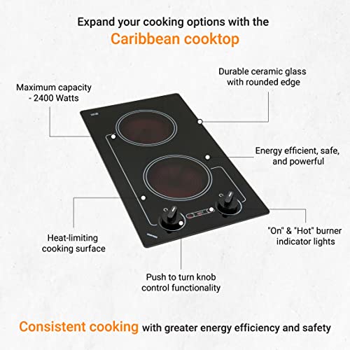 Kenyon B41601 61/2Inch Caribbean 2Burner Cooktop with Analog Control