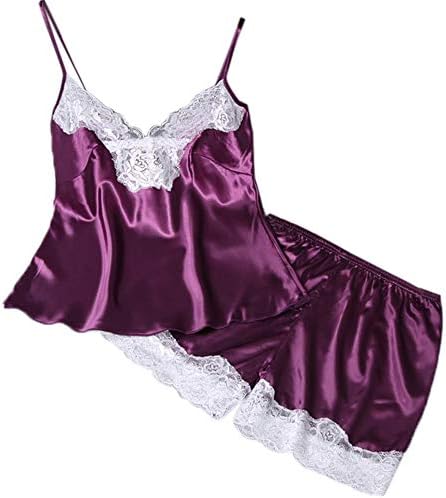 Woman Pajamas Jaminy 2PCs Lingerie Women Lace Babydoll Nightdress Nightgown Sleepwear Underwear Set