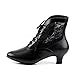 Dame-05 Ladies Size 7, Black Victorian Granny Boots Lace Accent