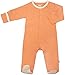 Babysoy Baby Snap Footie Sleeper (3-6 Months, Cantaloupe)