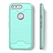 Google Pixel Case, Teelevo [Card Slot Holder] Dual Layer Shock Absorption Protective with Credit Card Slot and Kickstand Wallet Case Heavy Duty Bumper for Google Pixel (2016) - Mint Green