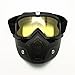 Motorcycle Goggles Mask Detachable, Protect Padding Helmet Sunglasses, Road Riding UV Motorbike Glasses (Night Vision Lens)
