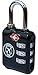 TSA Lock Heavy Duty 3 Digit Combination Luggage Padlock Travel Security Approved (Black)