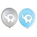 Blue Elephant Latex Balloons, 12 Inch (16pcs) Grey Boy Baby Shower or Birthday Party Decorations Supplies