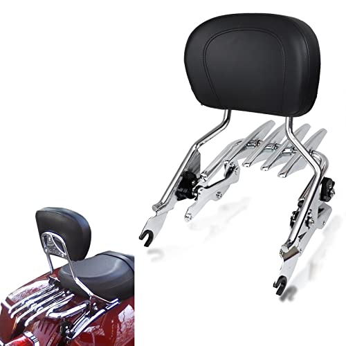 Sissy Bar King/Passenger Backrest 20 Detachable Luggage Rack for Harley-Davidson Softail Custom