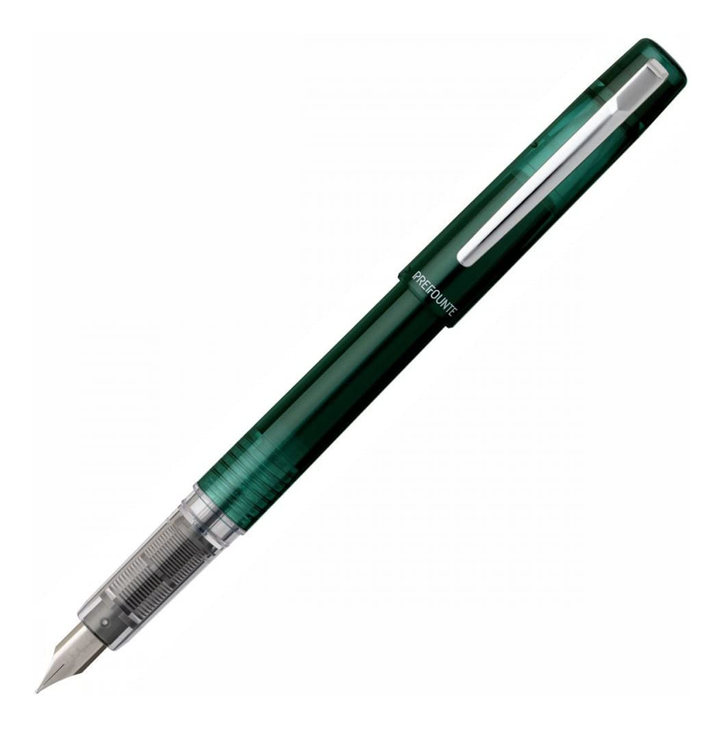 Platinum Prefounte Fine Fountain Pen - Dark Emerald