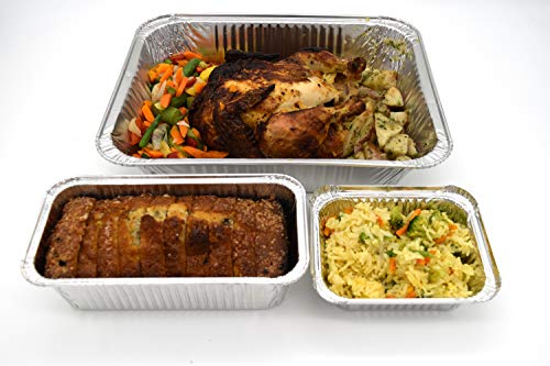 Fig & Leaf (35 Pack) Premium 9" x 13" Aluminum Pans l Half Size Deep Steam Table Pan l Heavy Duty 34 Gauge l Disposable Chafing Foil for Roasting, Baking, or Cooking