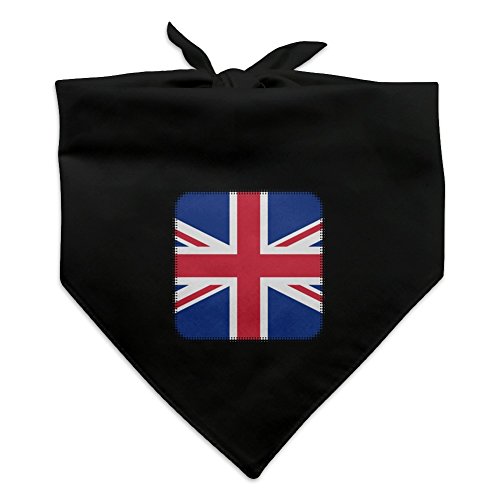 United Kingdom Great Britain Union Jack Country Flag Dog Pet Bandana - Black