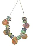 3.97 TCW Natural Ethiopian welo Fire Opal Almonds & Roundel Beads Demi strand 81AZ91