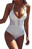 Ybenlow Women's Sexy V Neck Halter One Piece Monokini Beachwear Bikini Swimwuits