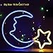 Neon Light Sign Blue Moon Star Neon Night Light for Kids' bedroom Wall Art LED Decorative Lights for Home USB Powered LED Crescent Moon Neon Christmas Birthday Gift(NEMBSWW)