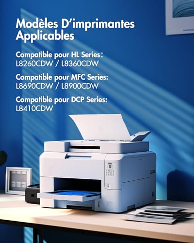 VIPGOOD TN423 TN-423 Compatible Toner Cartridge for Brother TN423 TN-423 TN421 for Brother HL-L8260CDW MFC-L8900CDW MFC-L8690CDW HL-L8360CDW DCP-L3560CDW (Black Cyan Yellow Magenta)