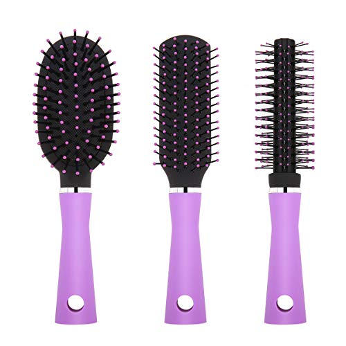 Luxspire Travel Hair Brush Set, Antistatic Round Hair Brushes for