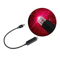 Dalanpa Car Interior Ambient Star Projector Lights, Flexible Romantic Galaxy USB Night Lamp Fit All Cars Ceiling Decoration Light Color Red