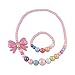 SMITCO Kids Jewelry - for Little Girls and Toddlers to Play Dress Up - Stretch Bow Necklace, Ring and Bracelet Set