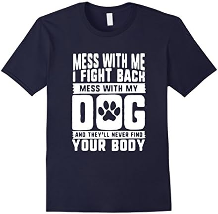 Men's Don't Mess With My Dog Shirt XL Navy