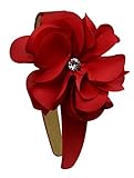 Girls Ruby Satin Flower Arch Headband By Funny Girl Designs