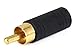Monoprice 107240 RCA Plug to 3.5mm Mono Jack Adaptor, Gold Plated Black