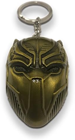 Black Panther Mask Keychain Metal Key Chain U.S. Seller (Gold)