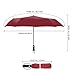Umbrella,Windproof Compact Travel Umbrella 60MPH/300T Auto Open Close Folding Umbrella by Punming(Red)