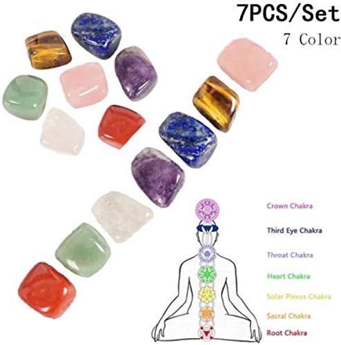 Chakra Healing Crystal Stones, 7 Energy Reiki Crystal Chakra Stone Set for Your Yoga Bag Meditation, Cleansing, Balancing and Healing - Image 3